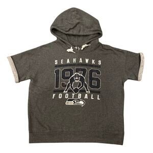 NFL Seattle Seahawks Women's French Terry Cotton Short Sleeve Hoodie Size L